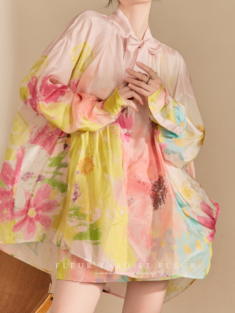 Floral Blouse & Shorts Set