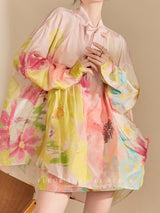 Floral Blouse & Shorts Set