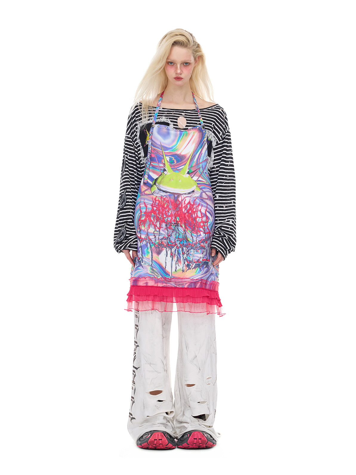 Gradient Apron Skirt