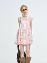Pink Blossom A-Line Mini Dress