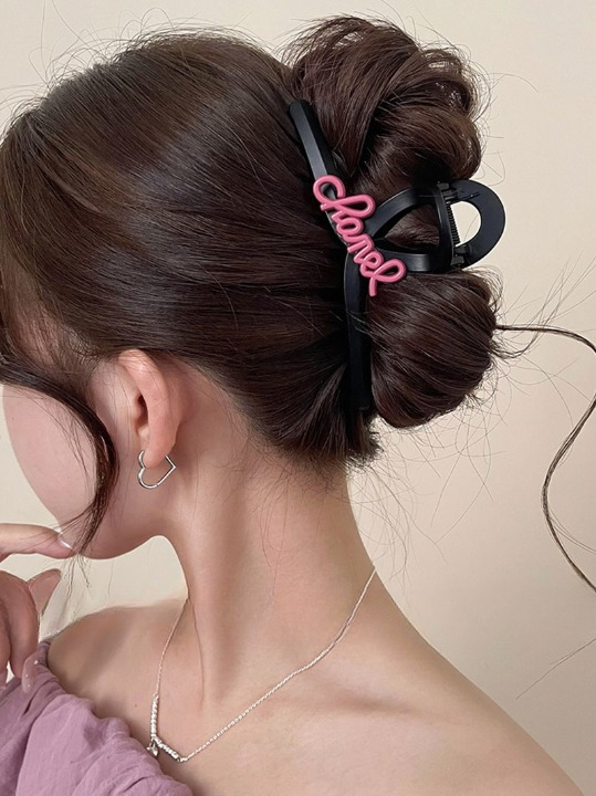 Pink Lettering Clip Hairpin