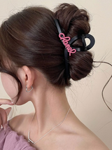 Pink Lettering Clip Hairpin