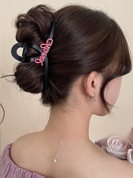 Pink Lettering Clip Hairpin