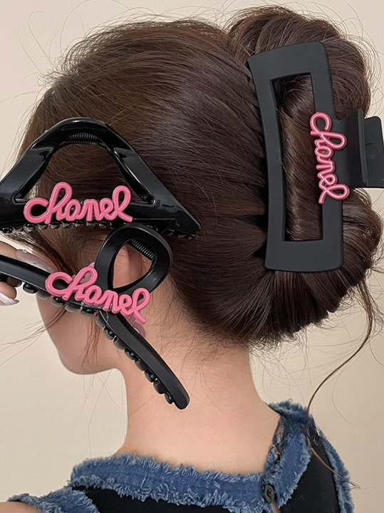 Pink Lettering Clip Hairpin