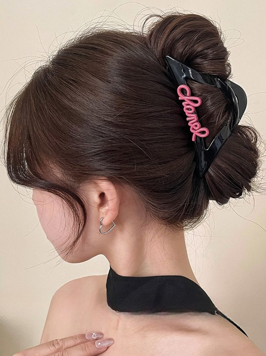 Pink Lettering Clip Hairpin