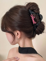 Pink Lettering Clip Hairpin