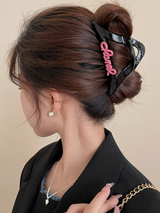 Pink Lettering Clip Hairpin