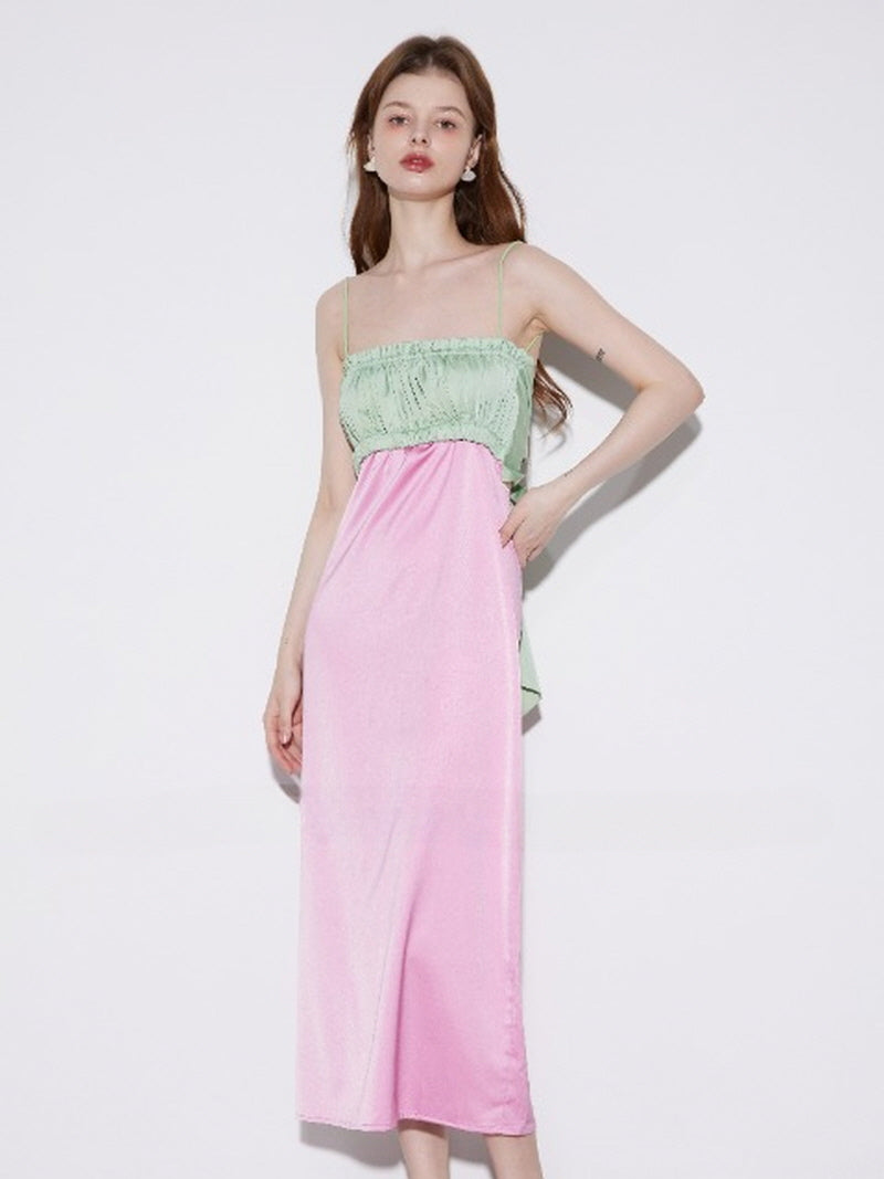 Smocked Colorblock Maxi Dress