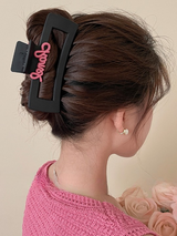 Pink Lettering Clip Hairpin