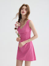 Hot Pink Corsage Mini Dress