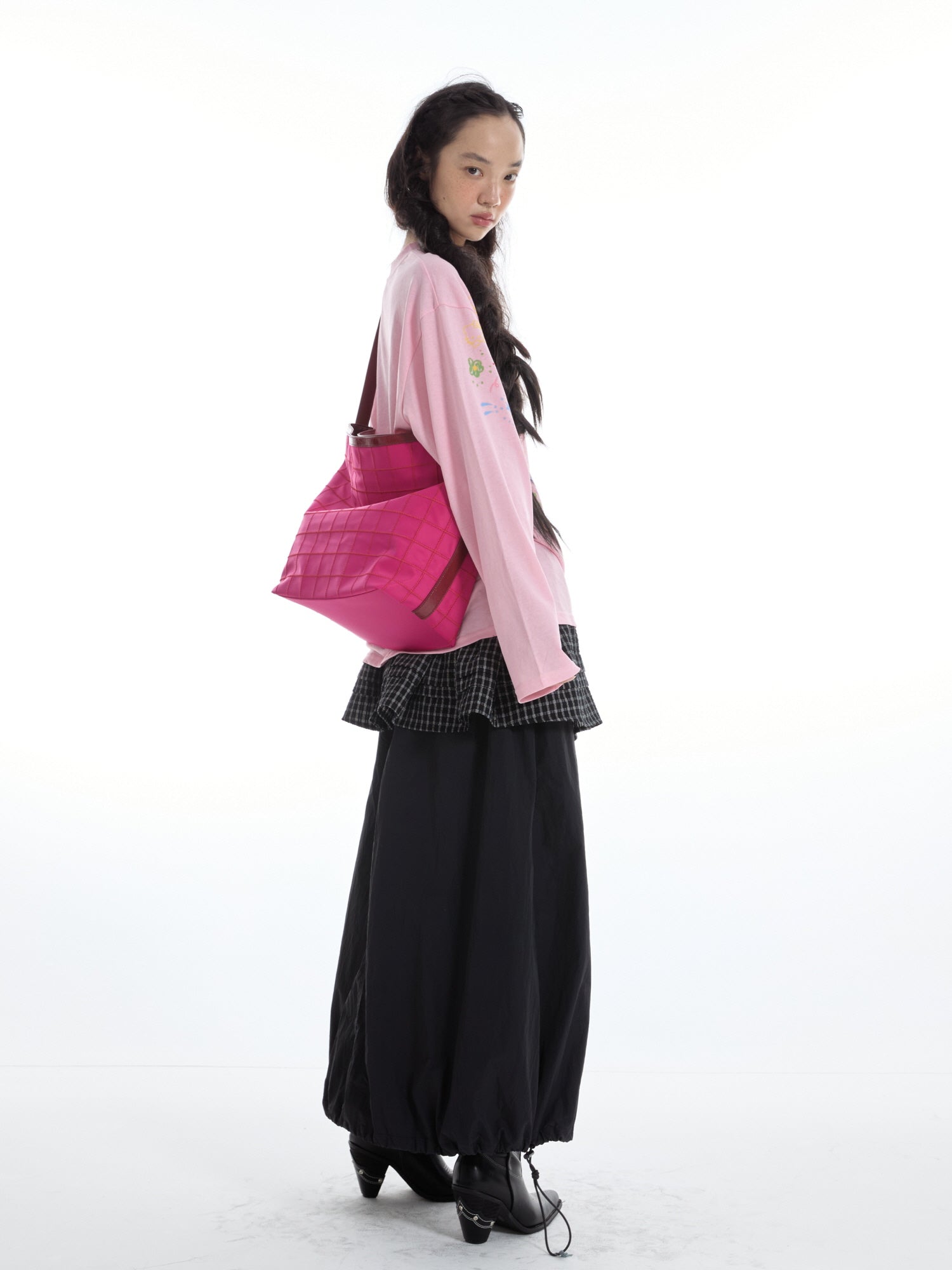 Pink Check Shoulder Bag