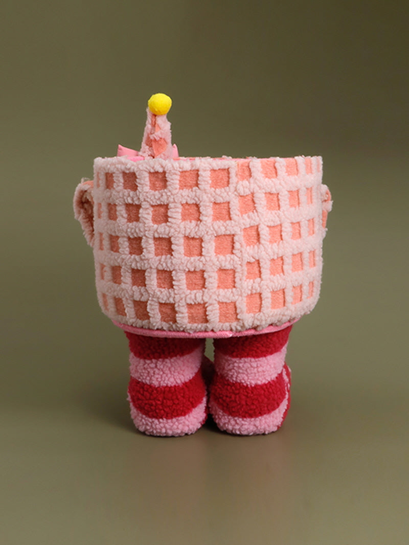 Pink Delight Checkered Storage Basket