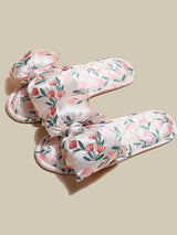 Floral Ribbon Quilted Slippers