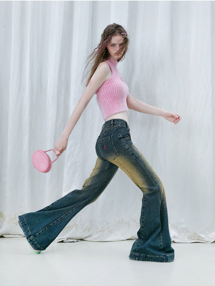 Pink Fuzzy Cropped Vest