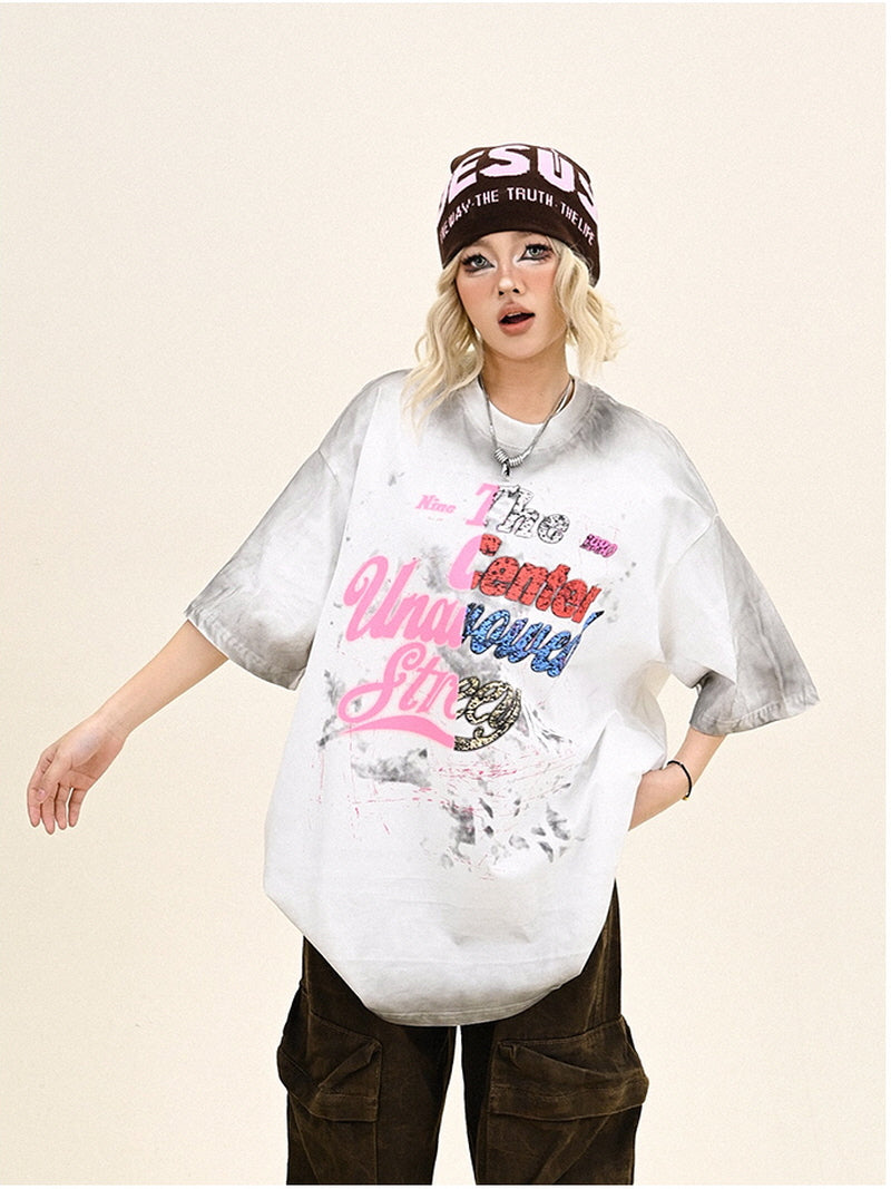 Ink Splash Pink Lettering Tee