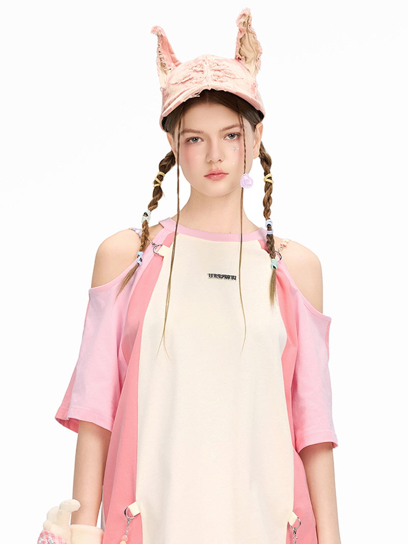 Cutout Colorblock T-Shirt