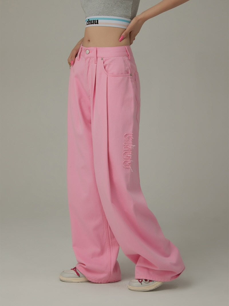 Pink Charm Wide-Leg Pants