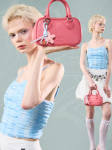 Mini Handle Heart Patch Bag