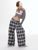 Gray Puppy Graphic Crop Cardigan