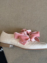Big Bow Velvet Flats