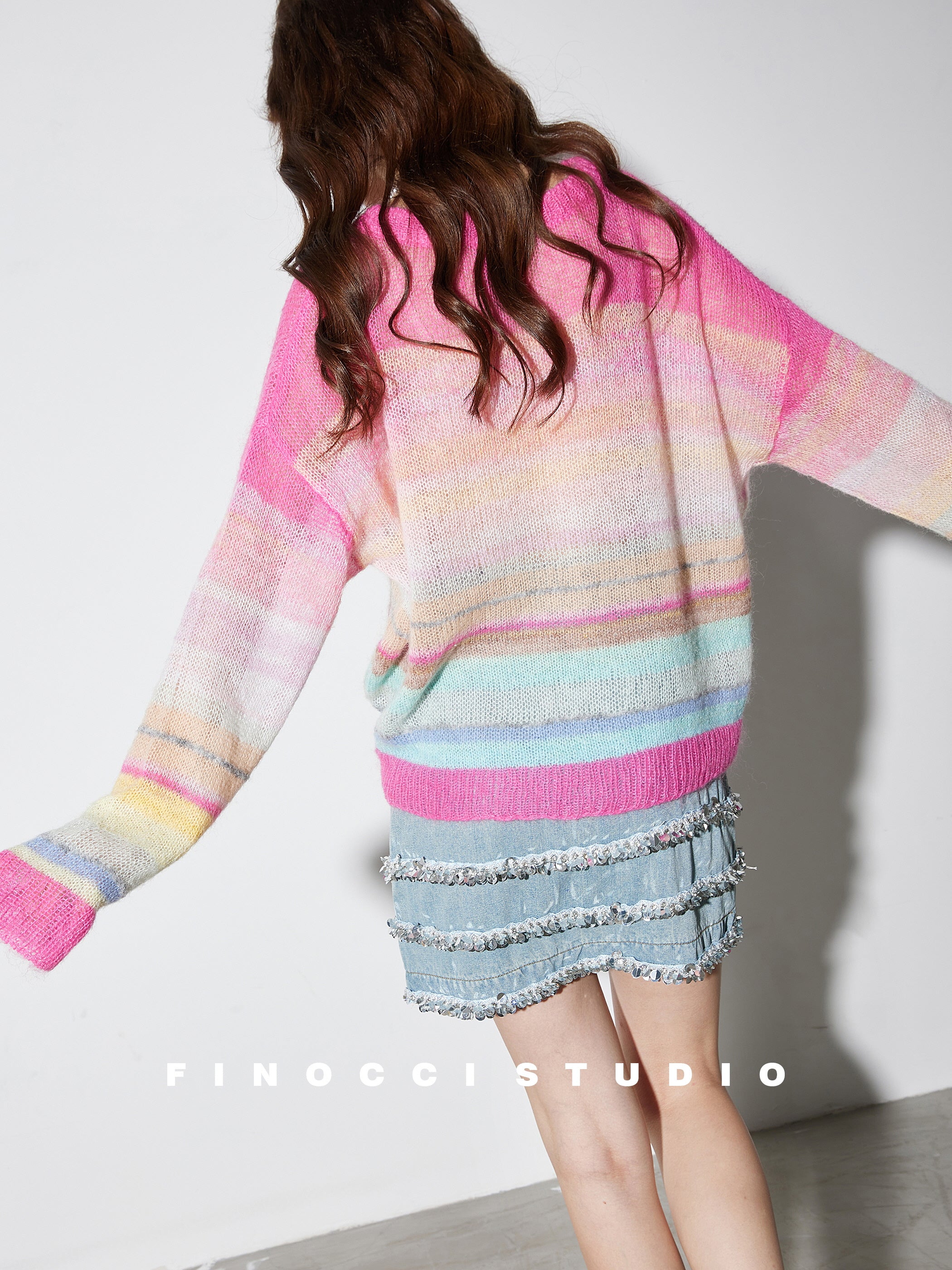 Oversized Gradient Knit Sweater