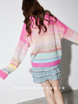 Oversized Gradient Knit Sweater