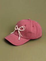 Pearl Ribbon Pink Cap