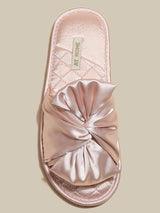 Pink Silk Ribbon Slippers