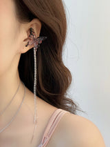 Black & Pink Butterfly Ear Cuff