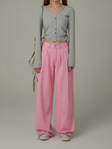 Pink Charm Wide-Leg Pants