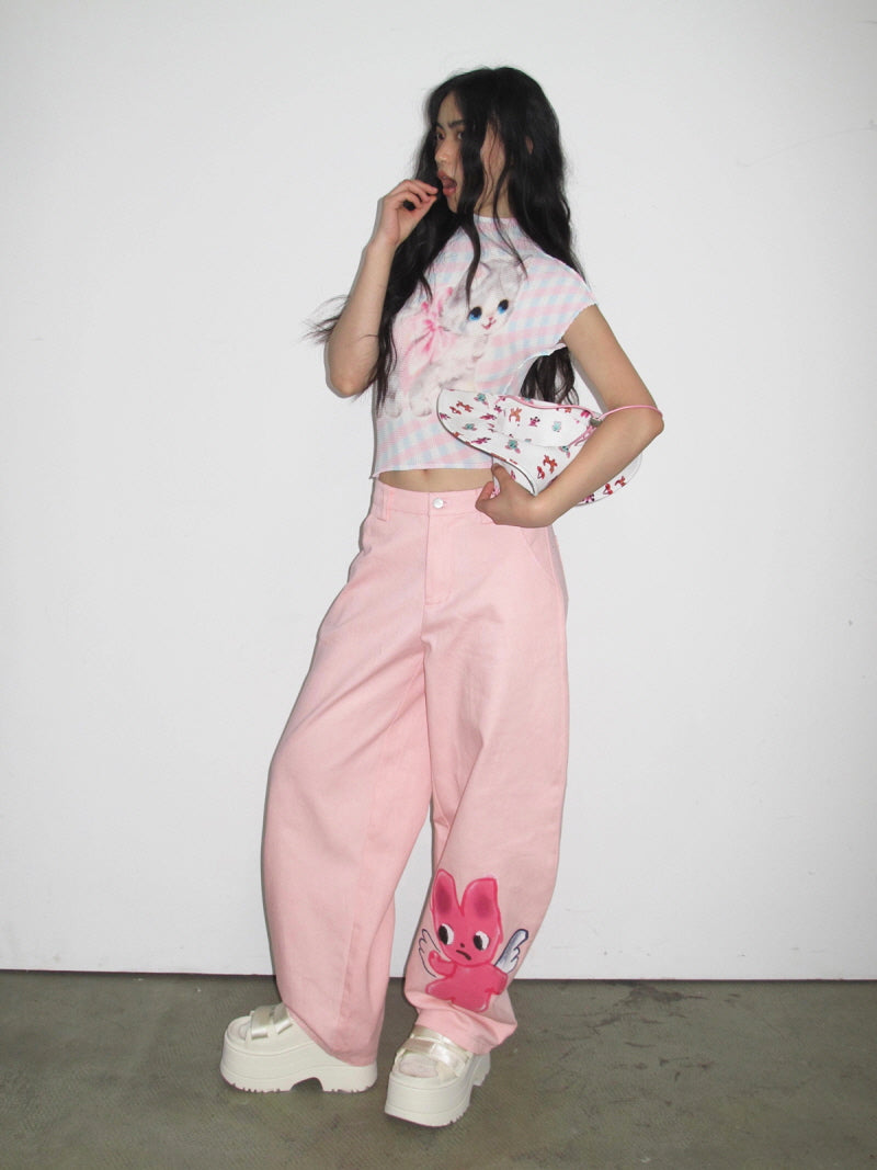 Character Graphic Wide Pants