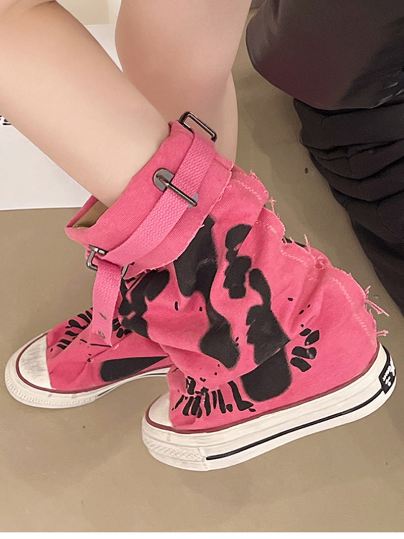 Canvas Pink Boots