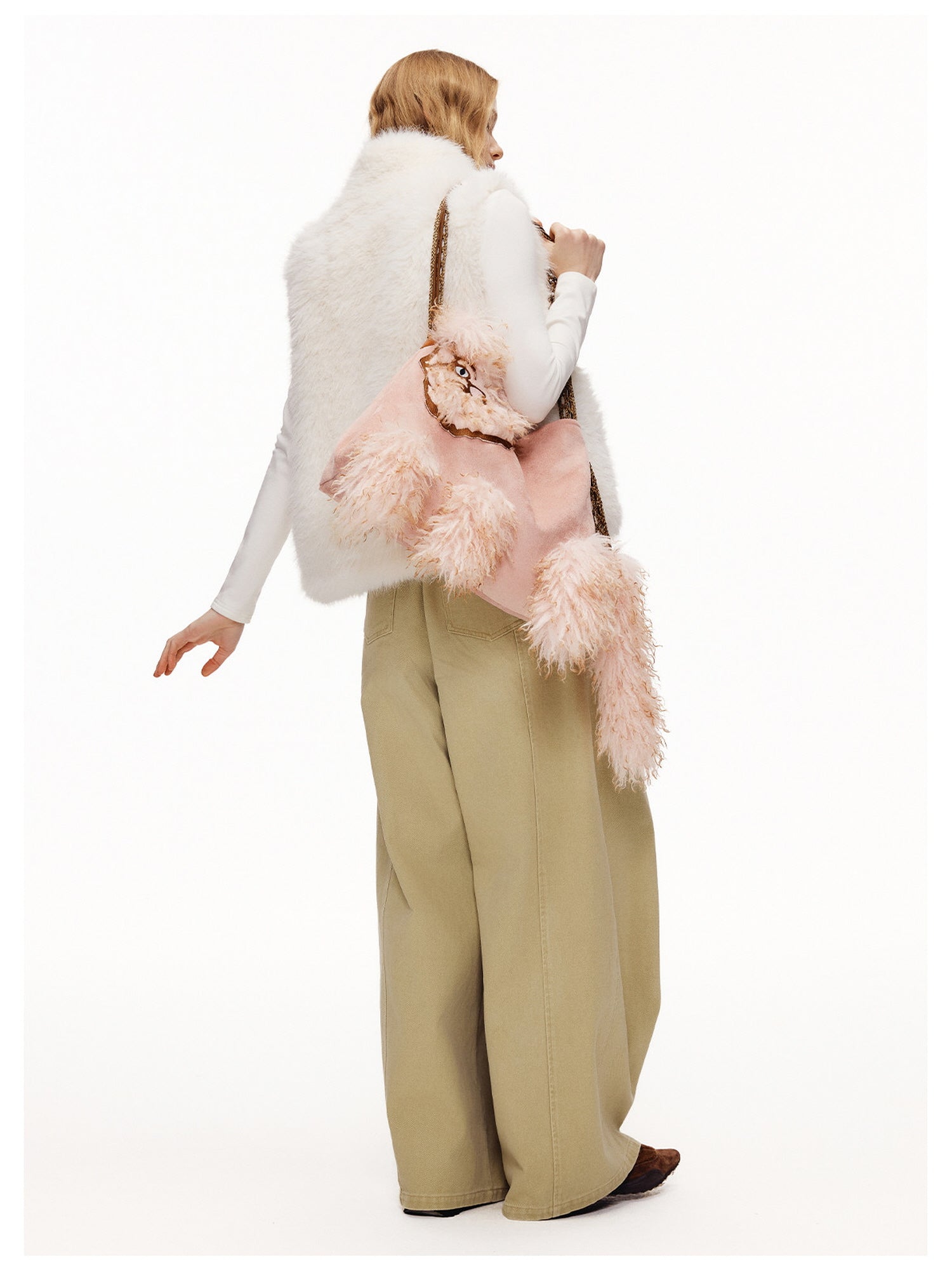 3D Cat Fur Shoulder Bag