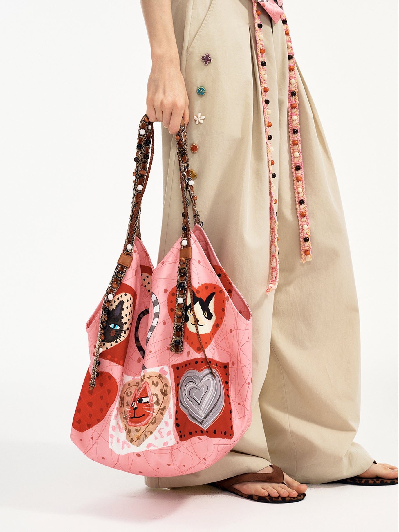 Pink Patchwork Big Shoulder Bag