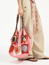 Pink Patchwork Big Shoulder Bag