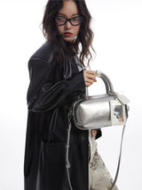 Metallic Silver Mini Bowling Bag