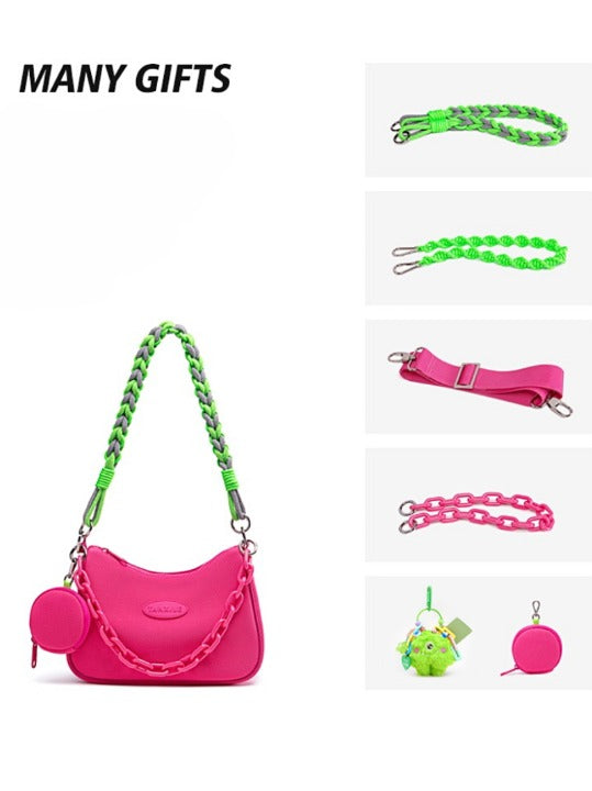Pink Convertible Shoulder Bag