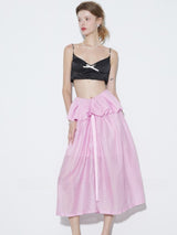 Peplum Sheer Midi Skirt