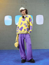 Yellow & Purple Cherry Knit Set