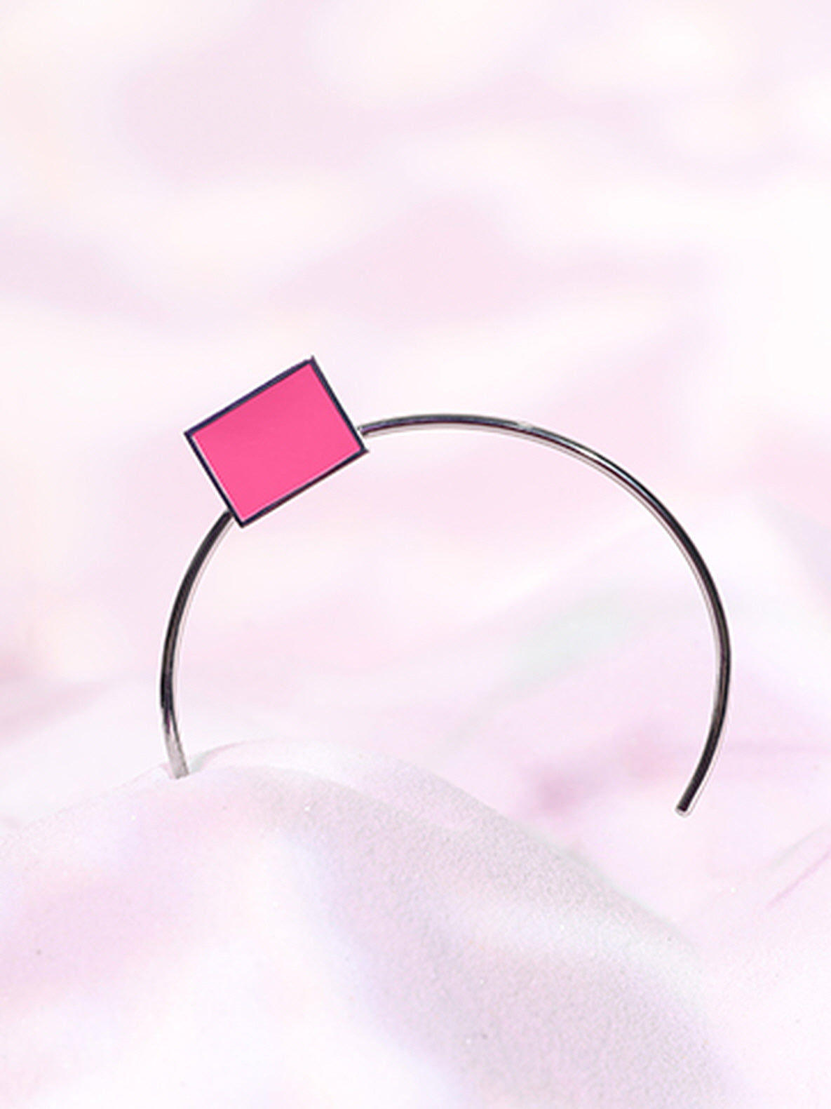 Pink Square Pendant Choker