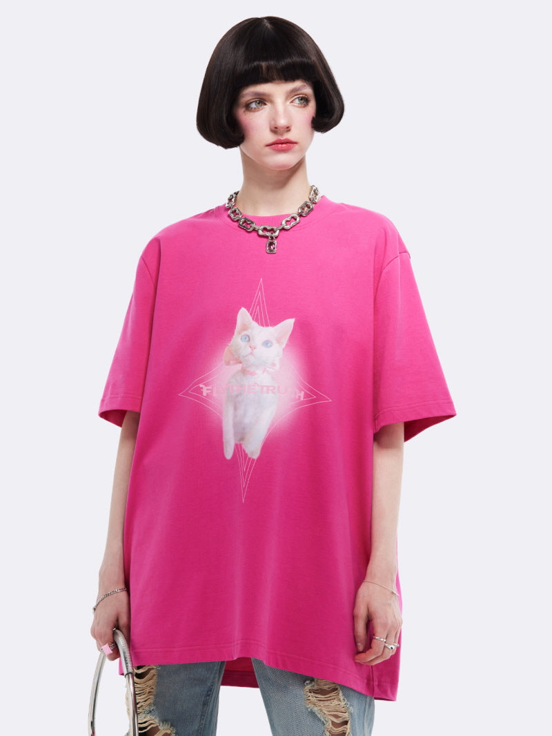 Hot Pink Mystic Cat Tee