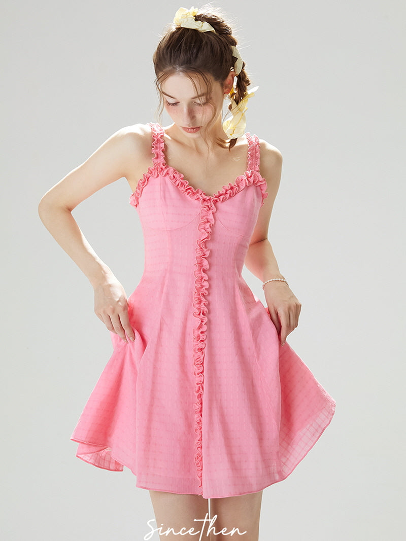 Frill Trim Mini Dress
