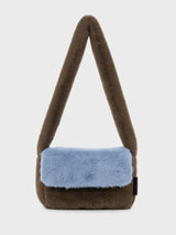 Two-Tone Chunky Fur Crossbody Bag