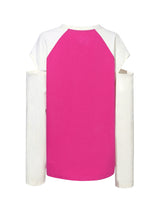 Pink & Beige Cutout Tee