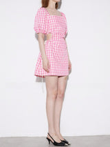 Gingham Backless Dress