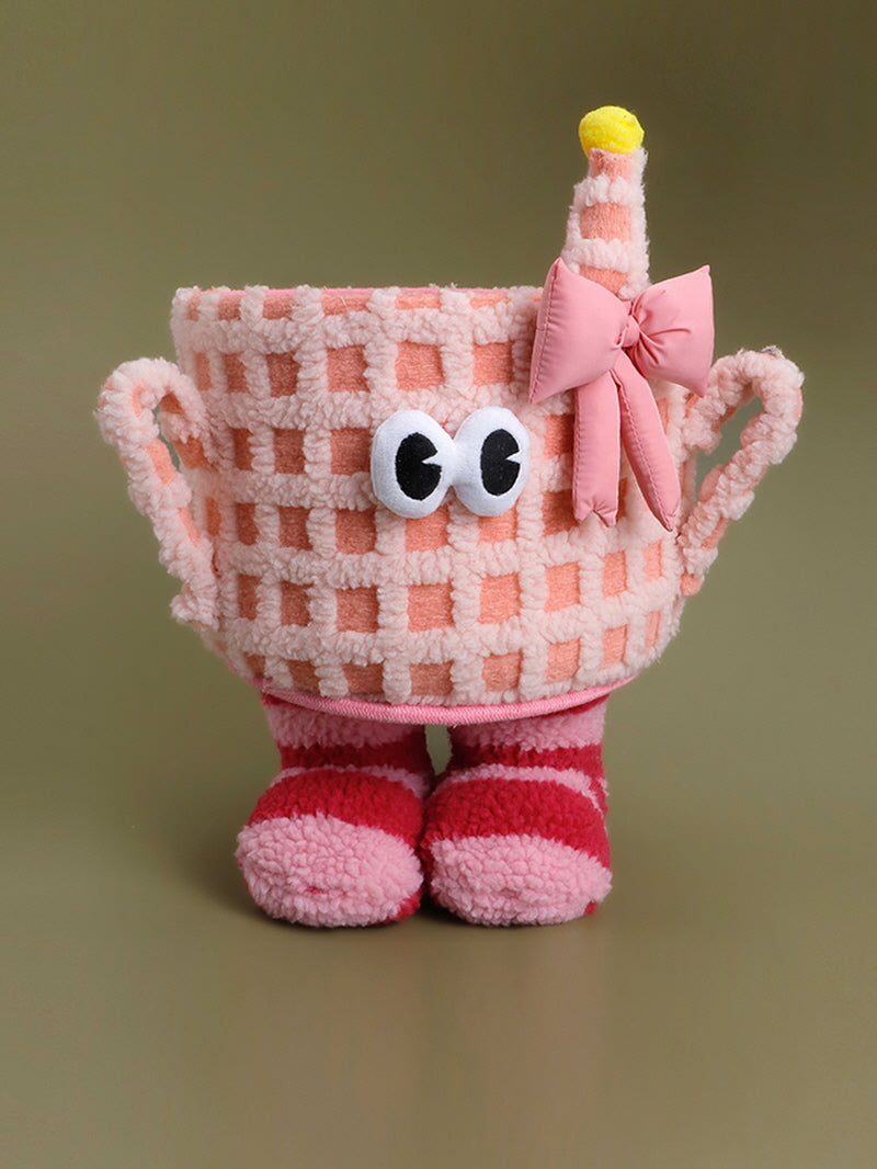 Pink Delight Checkered Storage Basket