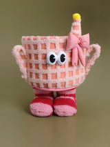 Pink Delight Checkered Storage Basket