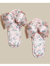 Floral Ribbon Quilted Slippers