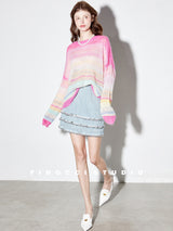 Oversized Gradient Knit Sweater