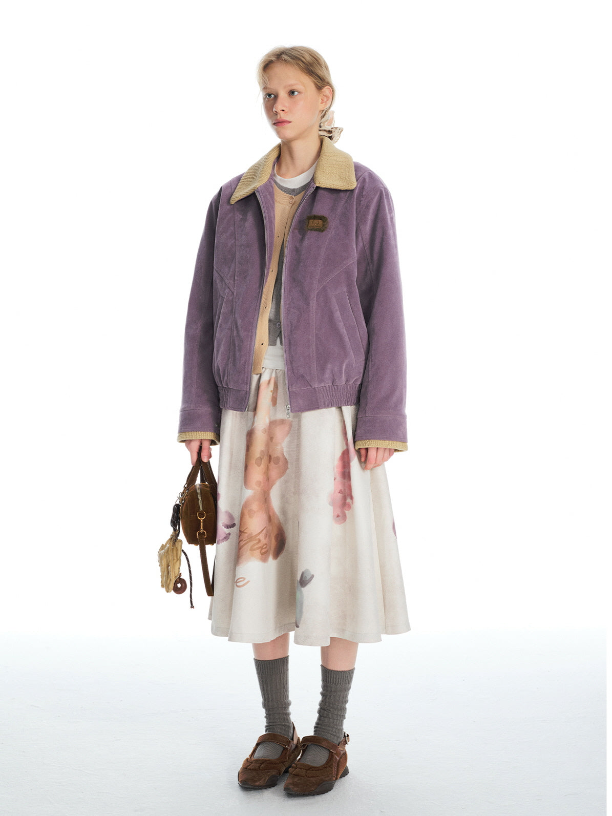 Lavender Corduroy Sherpa Jacket